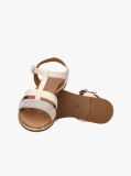 White Glitter Flat Sandals  Girls