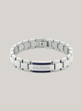 Silver Stainless Steel Flat Chain-Link Bracelet  Men