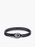 Blue Blue Leather Braided Bracelet  Men