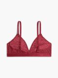 Red Leopard Lace Unpadded Triangle Bra  Women