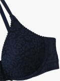 Blue Leopard Lace Plunge Push-Up Bra  Women