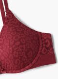 Red Leopard Lace Plunge Push-Up Bra  Women