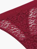 Red Leopard Lace Thong  Women