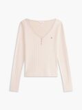 Beige Essential Pointelle Henley Relaxed Pyjama Set  Women