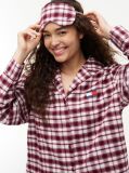 Multi Heritage Flannel Pyjama Set And Eye Mask Gift Box  Women