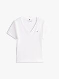Μπεζ T-Shirt Με Λαιμόκοψη V Και Slim Γραμμή  Γυναίκες