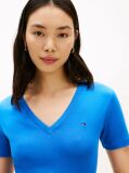 Μπλε T-Shirt Με Λαιμόκοψη V Και Slim Γραμμή  Γυναίκες