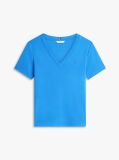 Μπλε T-Shirt Με Λαιμόκοψη V Και Slim Γραμμή  Γυναίκες