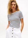 Multi Ριμπ T-Shirt Σε Slim Γραμμή Με Κεντητό Σημαιάκι  Γυναίκες