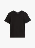 Μαύρο Ριμπ T-Shirt Σε Slim Γραμμή Με Κεντητό Σημαιάκι  Γυναίκες