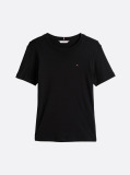Μαύρο Ριμπ T-Shirt Σε Slim Γραμμή Με Κεντητό Σημαιάκι  Γυναίκες