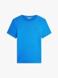 Μπλε Ριμπ T-Shirt Σε Slim Γραμμή Με Κεντητό Σημαιάκι  Γυναίκες