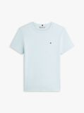 Μπλε Ριμπ T-Shirt Σε Slim Γραμμή Με Κεντητό Σημαιάκι  Γυναίκες