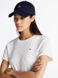 Μπεζ Ριμπ T-Shirt Σε Slim Γραμμή Με Κεντητό Σημαιάκι  Γυναίκες