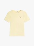Κίτρινο Ριμπ T-Shirt Σε Slim Γραμμή Με Κεντητό Σημαιάκι  Γυναίκες