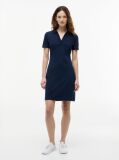 Blue Slim Open V-Neck Polo Dress  Women