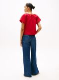 Red Regular Fit Short Sleeve Blouse  Women