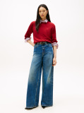 Red Fine Cable Knit Jumper  Women