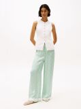 Green Sateen Loose Trousers  Women