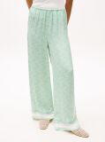 Green Sateen Loose Trousers  Women
