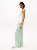 Green Sateen Loose Trousers  Women