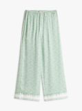 Green Sateen Loose Trousers  Women