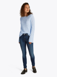 Blue Pointelle Crochet Jumper  Women