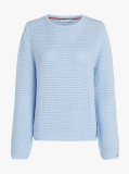 Blue Pointelle Crochet Jumper  Women