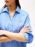 Blue Stripe Poplin Midi Shirt Dress  Women