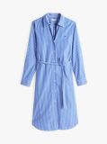Blue Stripe Poplin Midi Shirt Dress  Women