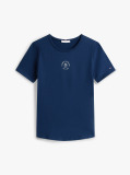Μπλε Κοντομάνικο T-Shirt Σε Slim Γραμμή Με Λογότυπο  Γυναίκες