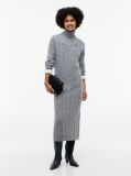 Grey Cable Knit Midi Soft Wool Jumper Dress  Women