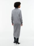 Grey Cable Knit Midi Soft Wool Jumper Dress  Women