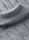 Grey Cable Knit Midi Soft Wool Jumper Dress  Women