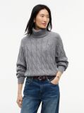 Grey Cable Knit Soft Wool Relaxed Jumper  Women