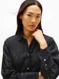 Μπλε Άνετο Πουκάμισο Denim Με Κεντημένη Σημαία  Γυναίκες