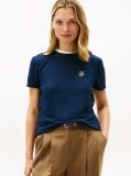 Μπλε T-Shirt Με Κεντημένο Λογότυπο Και Στρογγυλή Λαιμόκοψη  Γυναίκες