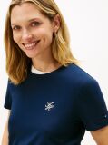 Μπλε T-Shirt Με Κεντημένο Λογότυπο Και Στρογγυλή Λαιμόκοψη  Γυναίκες