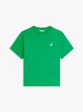 Πράσινο T-Shirt Με Κλασική Λαιμόκοψη Και Κεντητό Λογότυπο  Γυναίκες