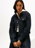 Μπλε Denim Τζάκετ Με Κεντημένη Σημαία Και Πιέτες  Γυναίκες