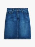 Μπλε Denim Φούστα Με Κανονική Μέση Και Ίσια Γραμμή  Γυναίκες