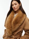 Brown Shawl Collar Wool Blend Relaxed Coat  Women