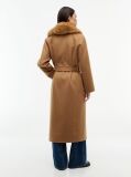 Brown Shawl Collar Wool Blend Relaxed Coat  Women