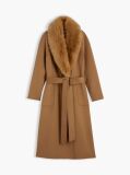 Brown Shawl Collar Wool Blend Relaxed Coat  Women