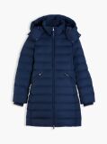 Blue Slim Down Hooded Coat  Women