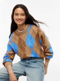Multi Argyle Relaxed Crew Neck Jumper  Women