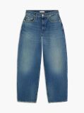 Blue Quinn Mid Rise Barrel Faded Jeans  Women