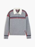 Grey Pure Wool Boxy Fit Polo Jumper  Women