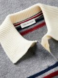 Grey Pure Wool Boxy Fit Polo Jumper  Women