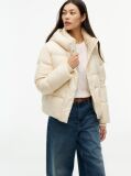 Beige Logo Embroidery Water Repellent Down Jacket  Women